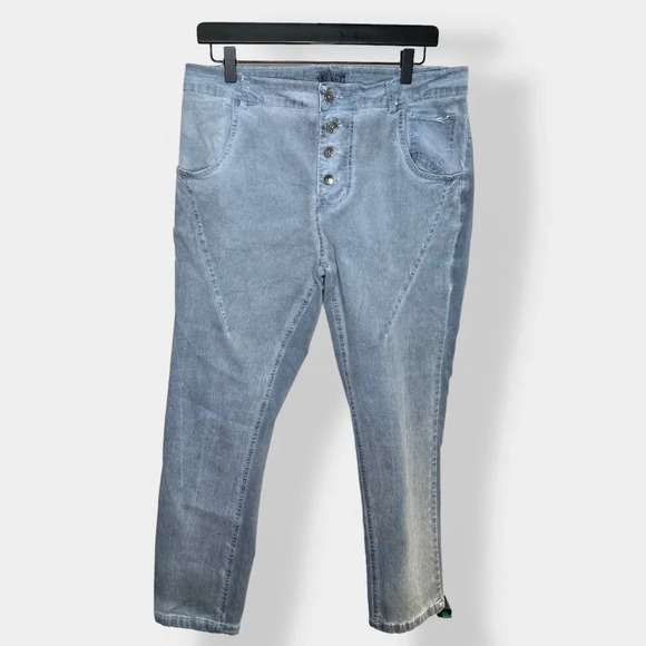 Femme Fatale Acid Wash Button‎ Fly High Rise Jeans XL - Picture 1 of 5